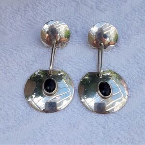 🌻Vintage Taxco Sterling silver onyx earrings